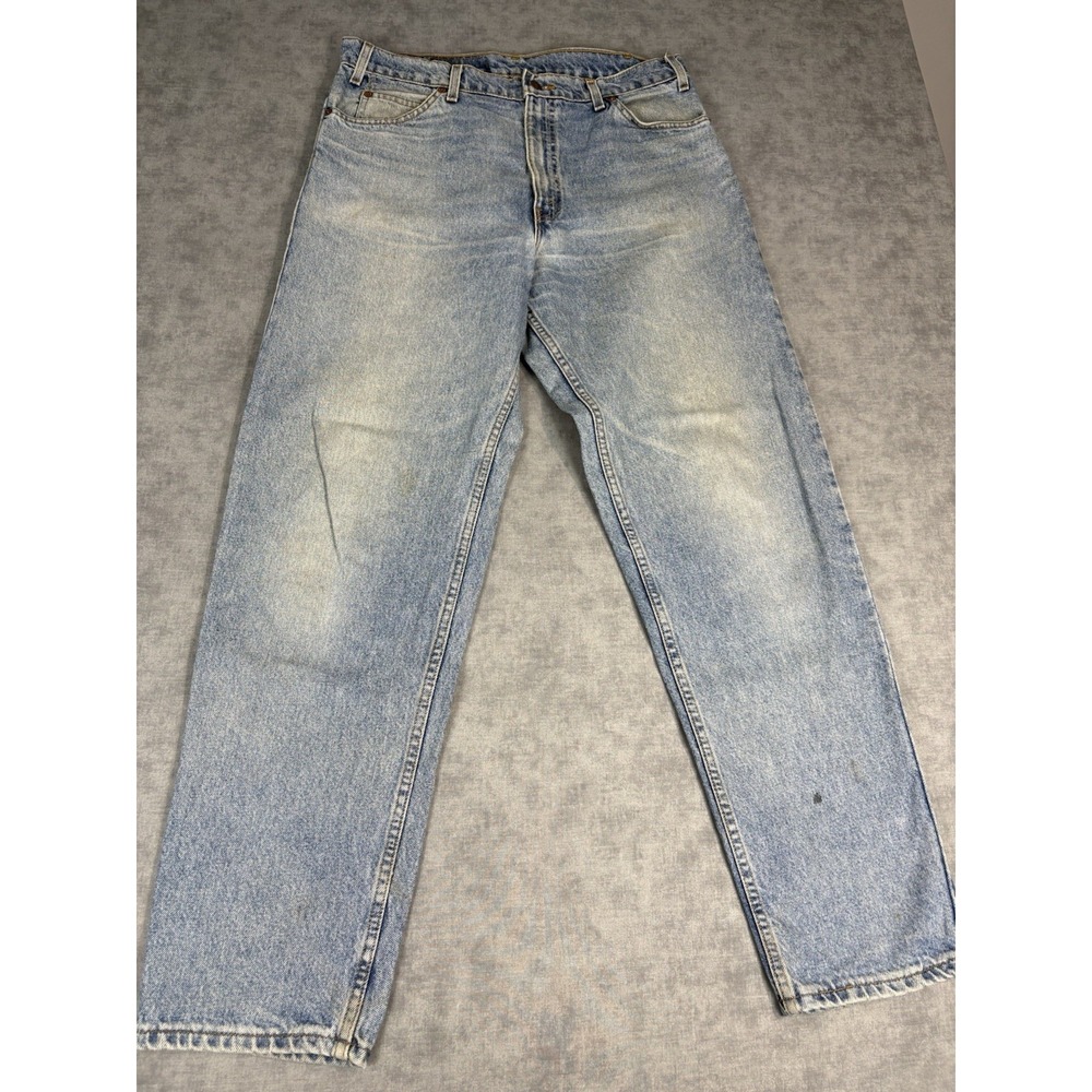 Vintage 1994 Levi's 550 Jeans 36x32 Orange Tab Relaxed Tapered Light Wash 90s